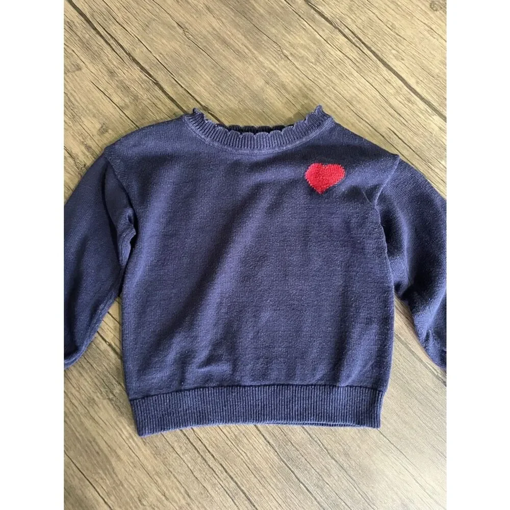 GAP Navy Blue Girls Sweatshirt with Red Heart size 3T